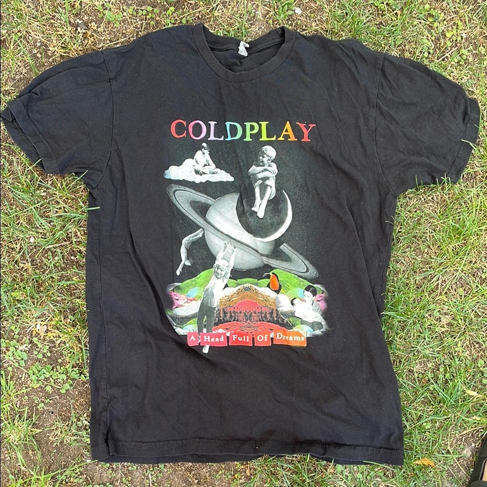 Coldplay Black Graphic Band Short Sleeve Tee